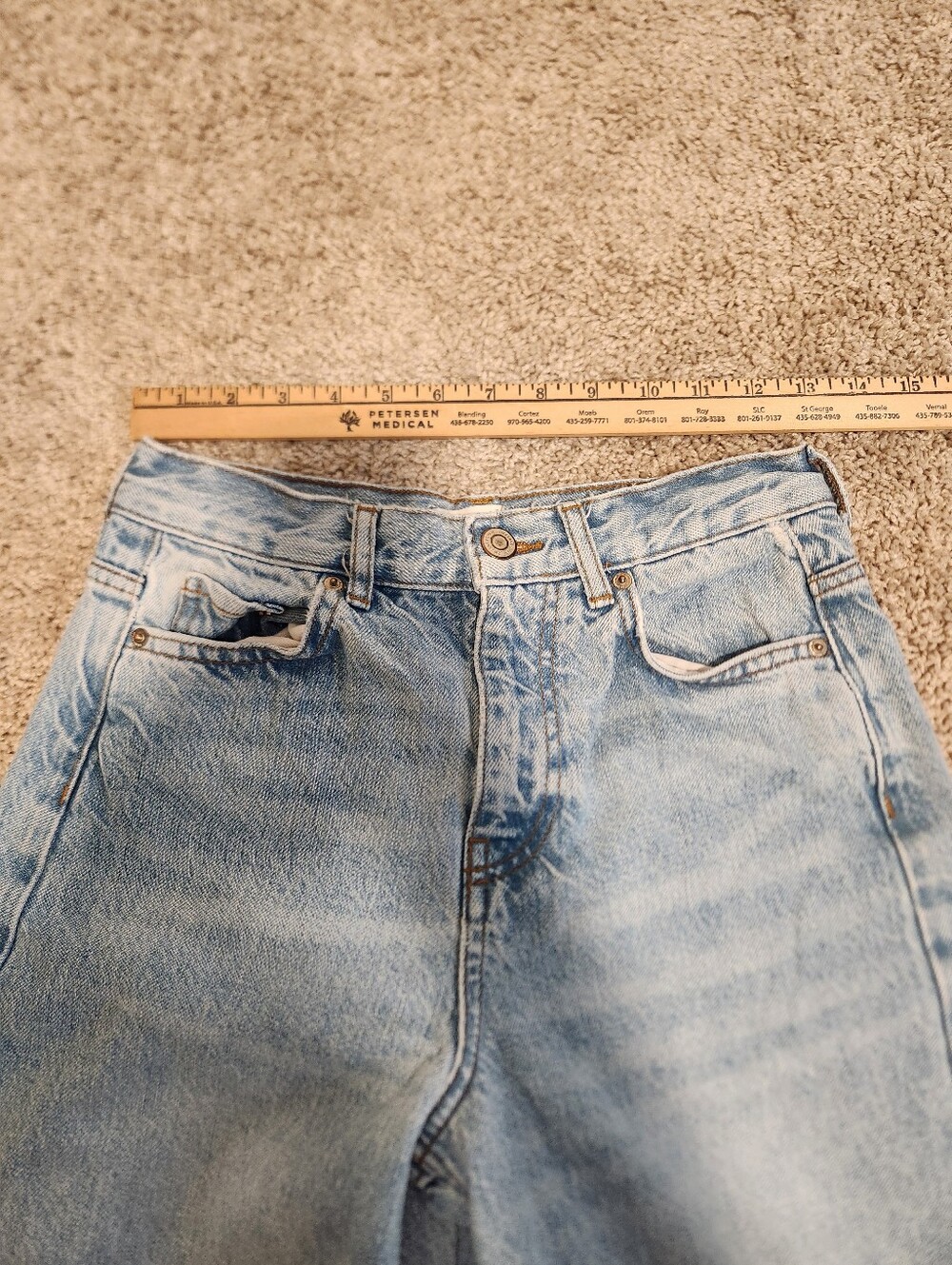 ZARA Mid-Rise Tapered Fit Balloon Jeans Light blue Size 2 - Picture 4 of 7
